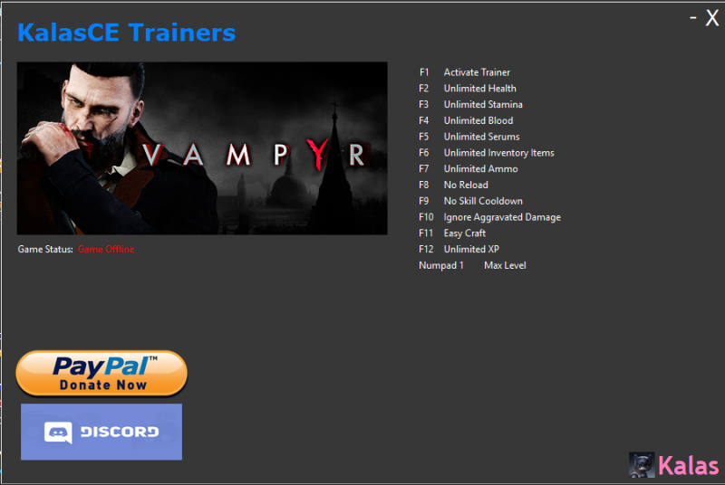 скачать Vampyr: Трейнер/Trainer (+12) [1.0]