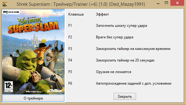 скачать Shrek Superslam: Трейнер/Trainer (+6) [1.0]