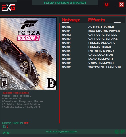 скачать Forza Horizon 3: Трейнер/Trainer (+10) [v1.0.119.1002]