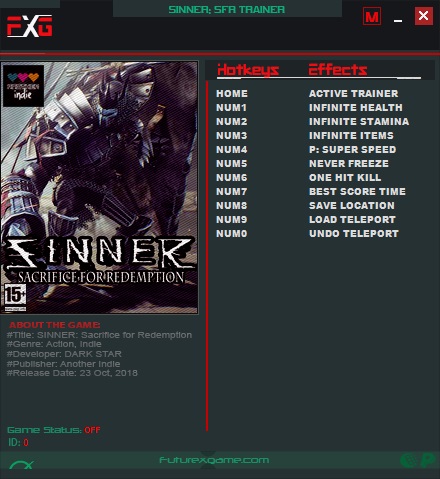 скачать SINNER: Sacrifice for Redemption: Трейнер/Trainer (+8) [v1.0]