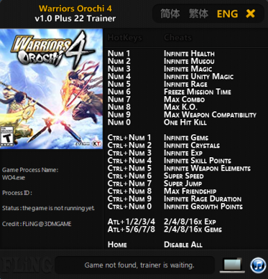 скачать Warriors Orochi 4: Трейнер/Trainer (+22) [v1.0]