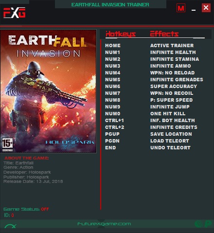 скачать Earthfall Invasion: Трейнер/Trainer (+13) [v1.0]