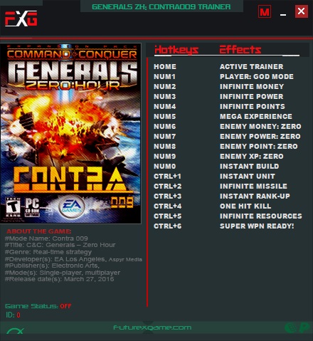 скачать Command & Conquer: Generals Zero Hour: Трейнер/Trainer (+16) [v1.04 U6]