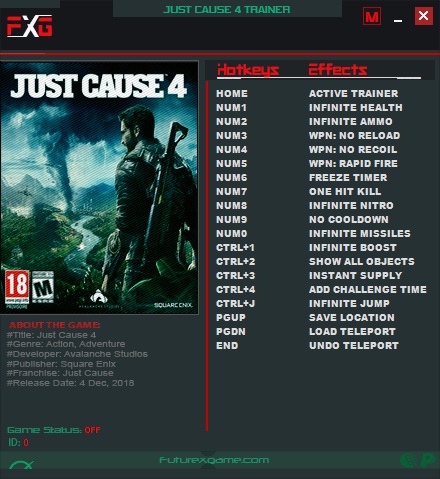 скачать Just Cause 4: Трейнер/Trainer (+16) [v1.0] 