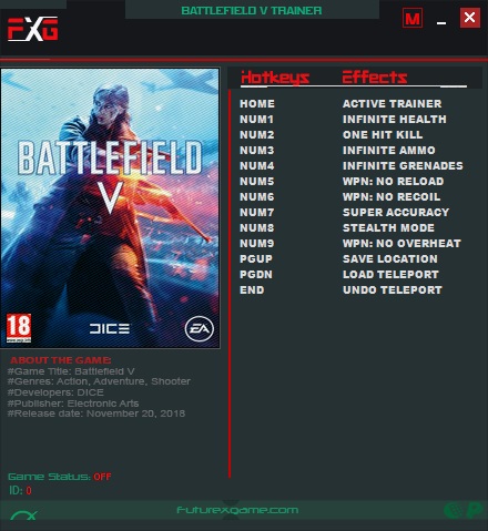 скачать Battlefield 5: Трейнер/Trainer (+10) [v1.05] 