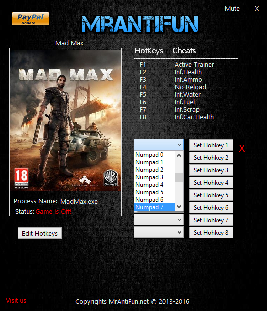 скачать Mad Max: Трейнер/Trainer (+7) [1.0.3.0: Orgin] 