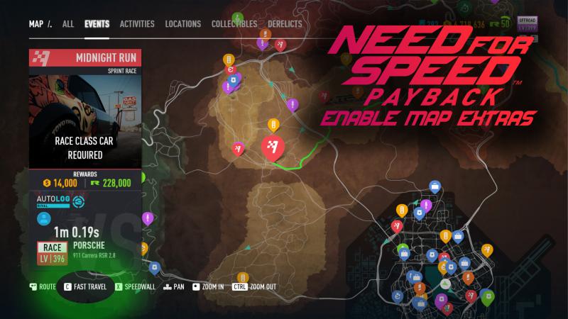скачать Need for Speed Payback: Чит-Мод/Cheat-Mode (Enable Map Extras)