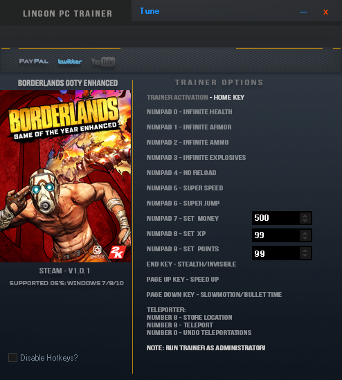 скачать Borderlands - Game of the Year Enhanced: Трейнер/Trainer (+16) [1.0.1] 