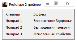 скачать Prototype 2: Трейнер/Trainer (+3) [1.0]