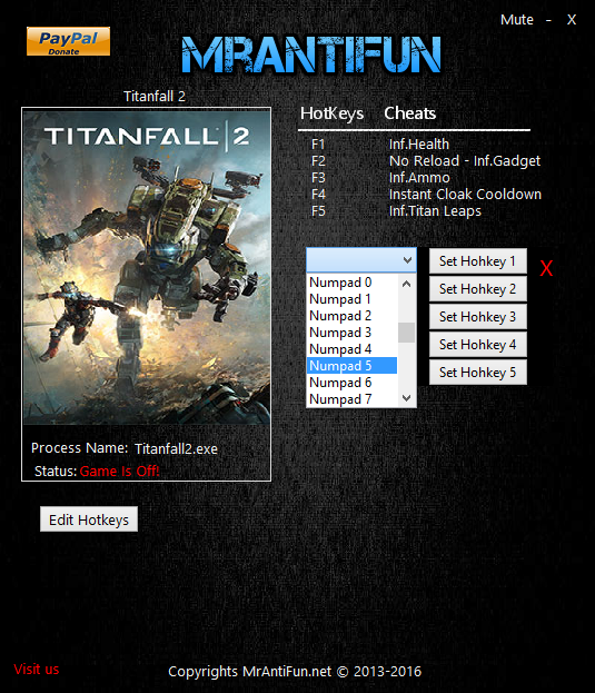 скачать Titanfall 2: Трейнер/Trainer (+6) [2.0.11]