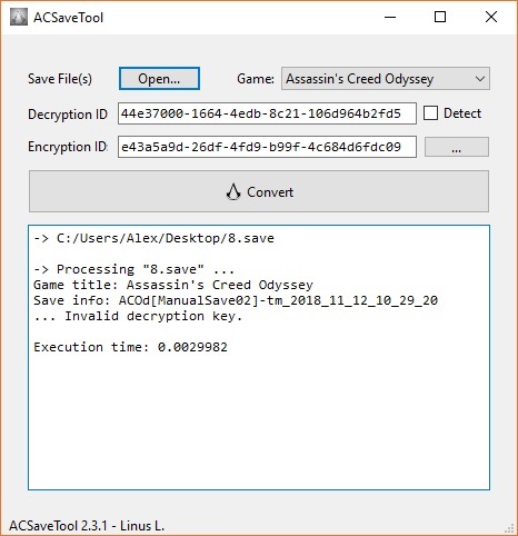 скачать Assassin's Creed: Odyssey: Конвертер Сохранений / Save Convert Tool (ACSaveTool) [2.3.1]