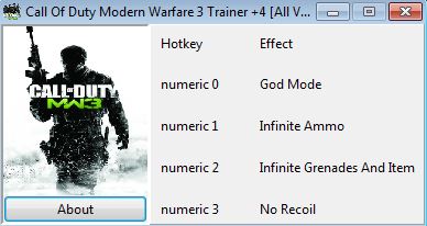 скачать Call Of Duty Modern Warfare 3: Трейнер/Trainer (+4) [All Versions]