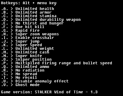 скачать S.T.A.L.K.E.R.: Wind of Time: Трейнер/Trainer (+22) [Mod 1.3 Final] - Updated: 28.06.2019