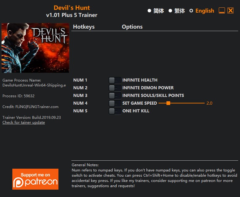 скачать Devil's Hunt: +5 трейнер v1.01 {FLiNG}