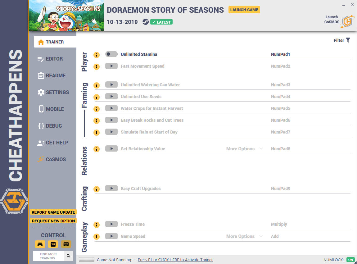 скачать Doraemon Story Of Seasons: +19 трейнер v1.0 {CheatHappens.com}