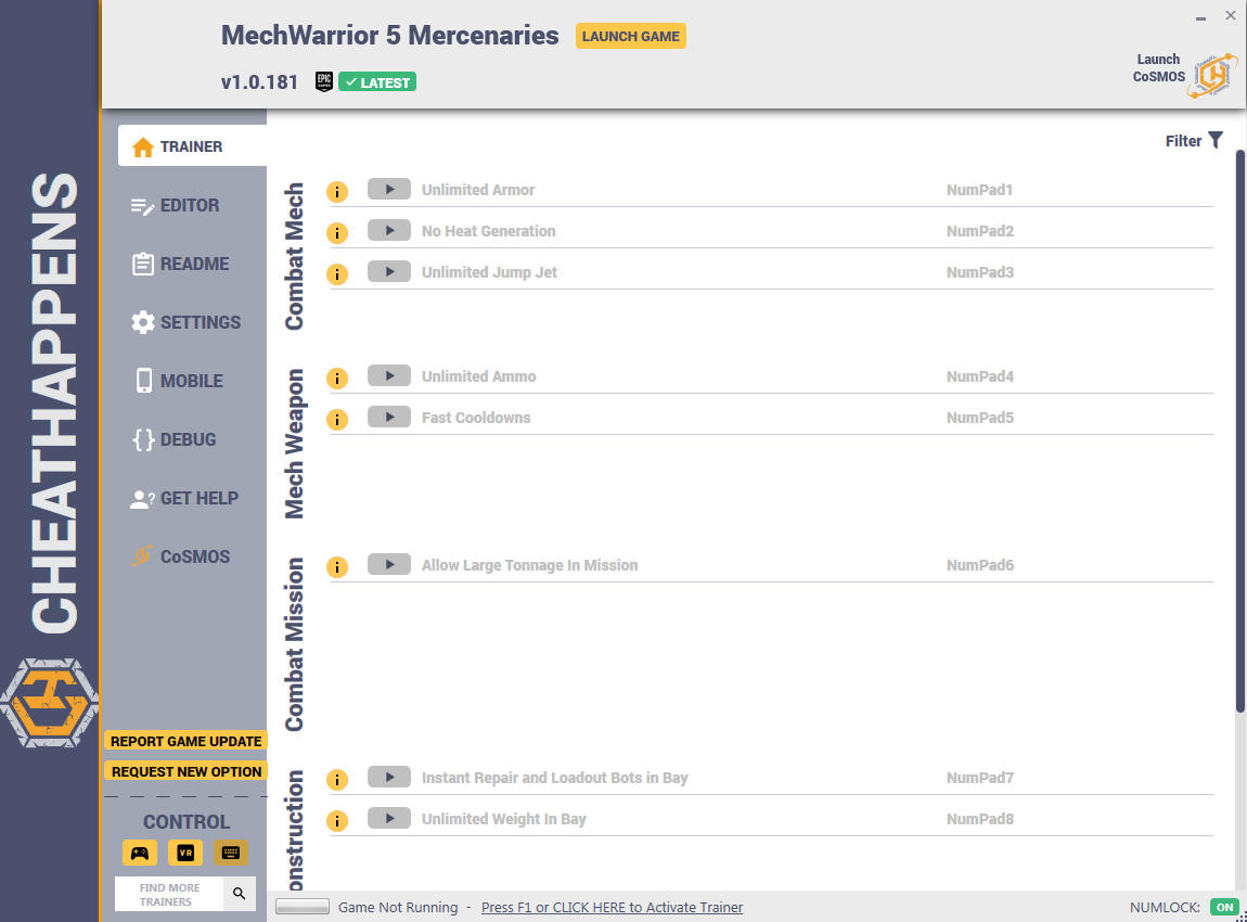 скачать MechWarrior 5: Mercenaries - +57 трейнер v1.0.181 {CheatHappens.com}