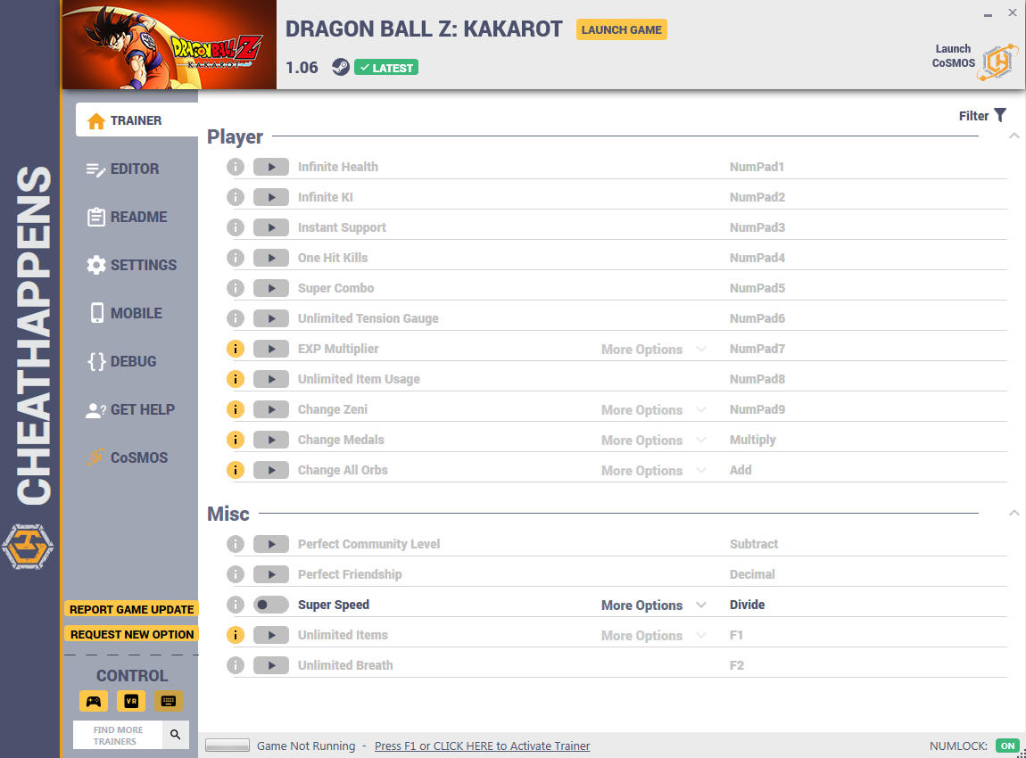 скачать Dragon Ball Z: Kakarot - +24 трейнер v1.06 {CheatHappens.com}