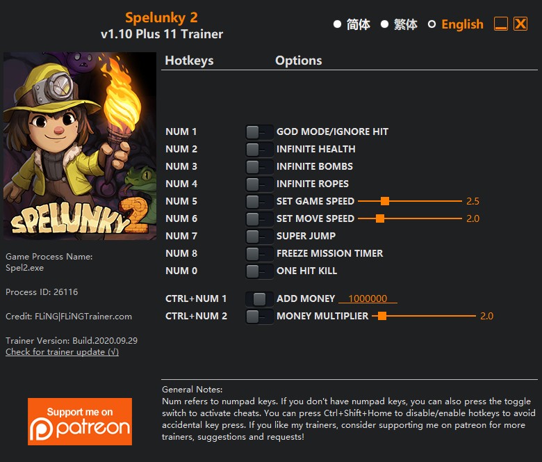 скачать Spelunky 2: +16 трейнер v1.10 {FLiNG}