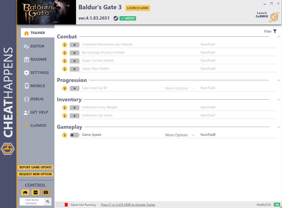 скачать Baldur's Gate 3: +19 трейнер v4.1.83.2651 {CheatHappens.com}