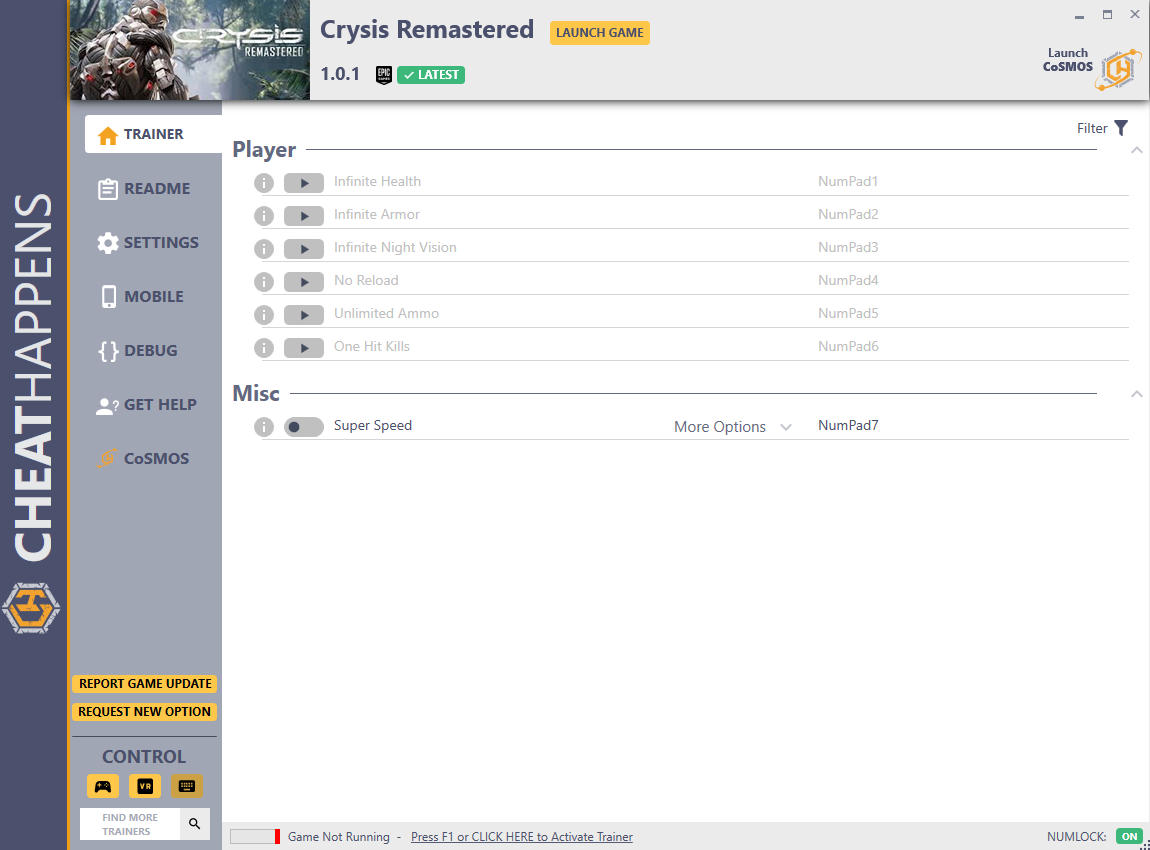 скачать Crysis Remastered: +7 трейнер v1.0.1 {CheatHappens.com}