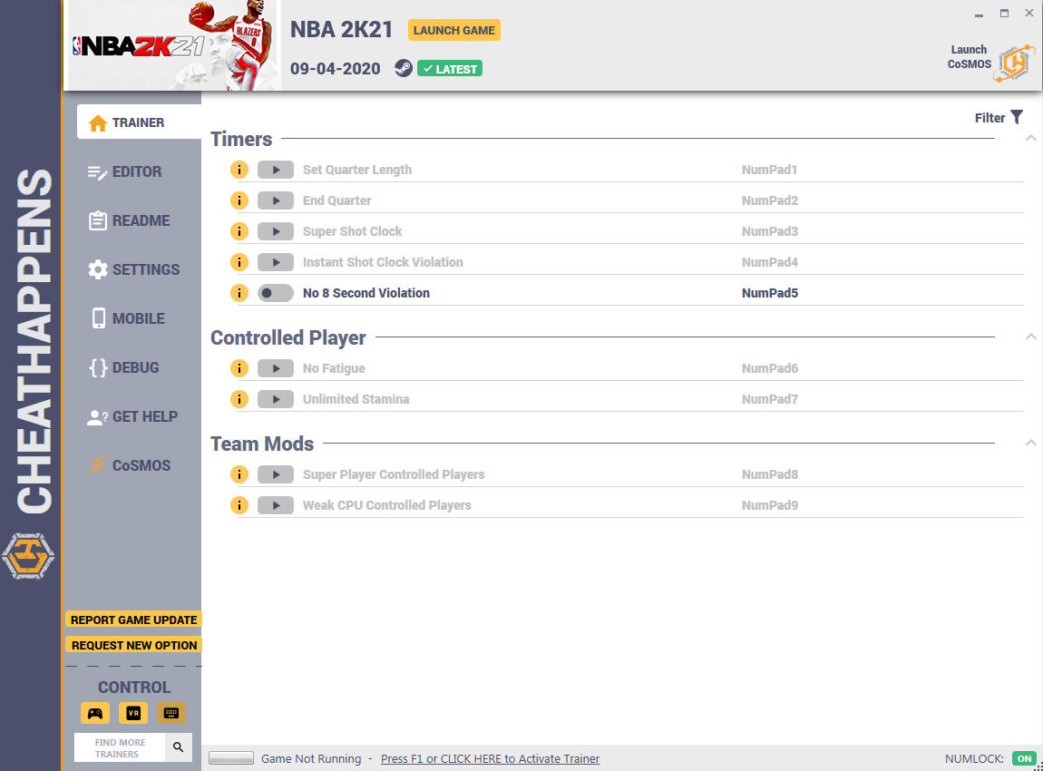 скачать NBA 2K21: +13 трейнер v1.0 {CheatHappens.com}