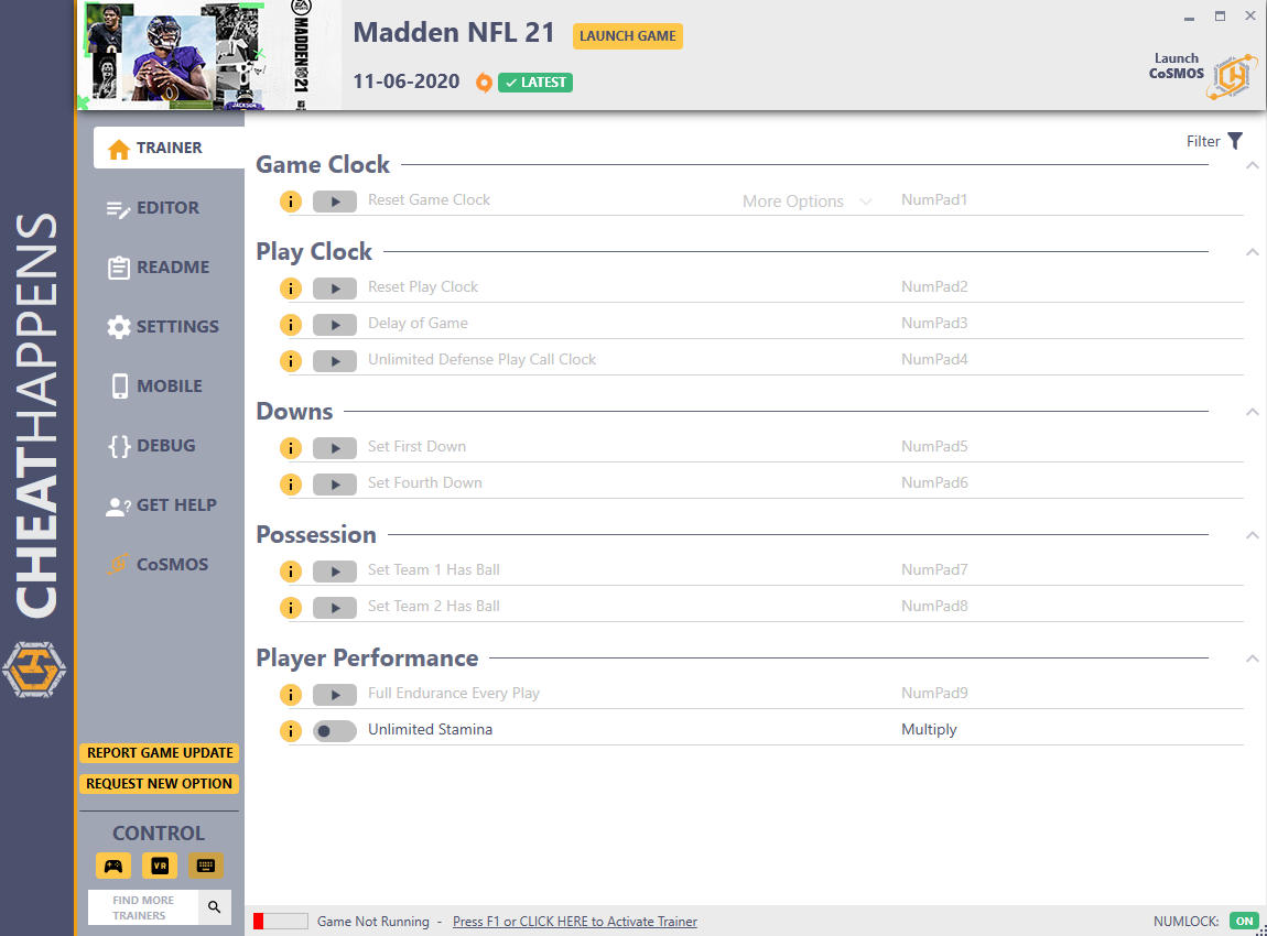 скачать Madden NFL 21: +12 трейнер v11.06.2020 {CheatHappens.com}