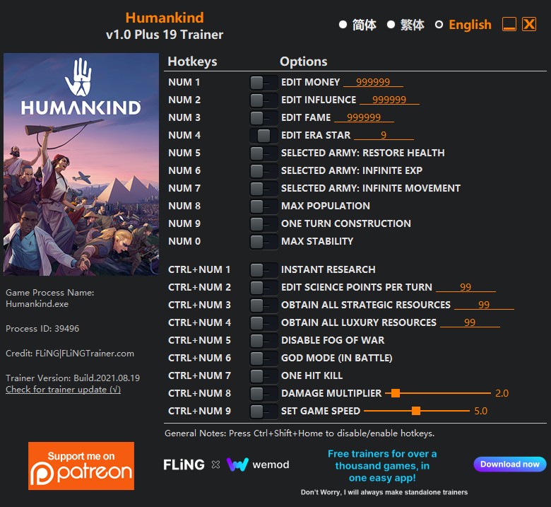 скачать Humankind: +19 трейнер v1.0 {FLiNG}