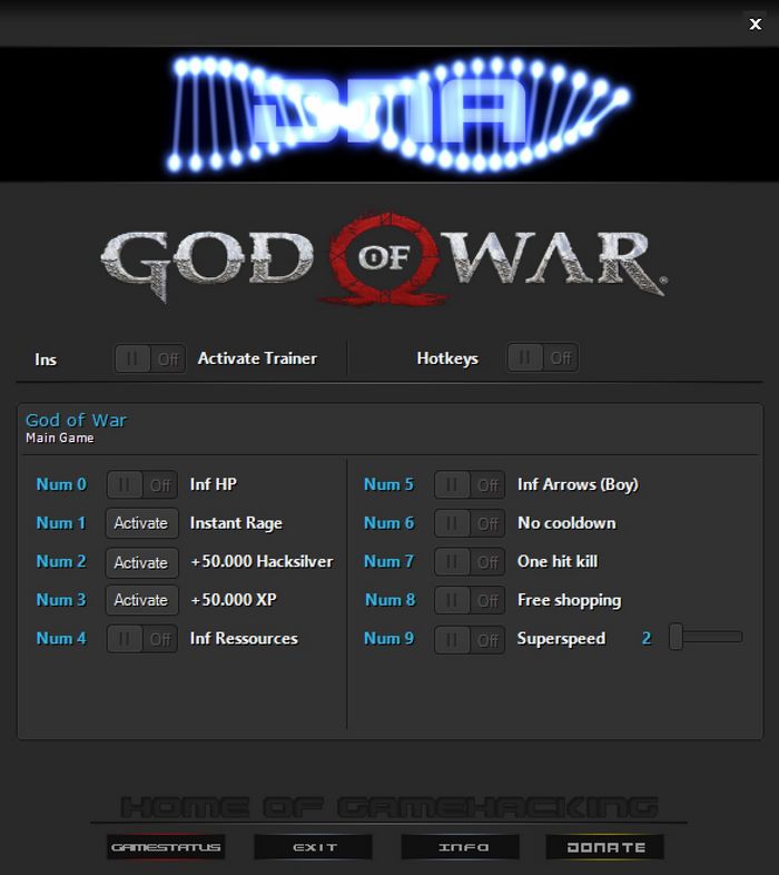 скачать God of War: +10 трейнер v1.0.475.7534 (16.07.2022) {DNA / HoG}