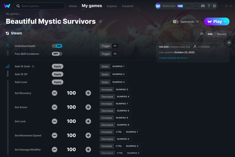 скачать Beautiful Mystic Survivors: +21 трейнер v23.10.2022 {GreenHouse / WeMod}