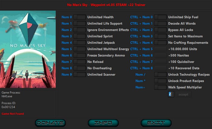 скачать No Man's Sky: +22 трейнер v4.05 {iNvIcTUs oRCuS / HoG}