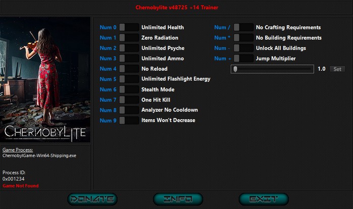 скачать Chernobylite: +14 трейнер v48725 {iNvIcTUs oRCuS / HoG}