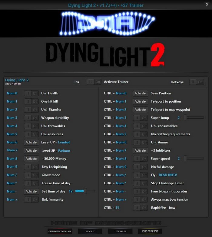 скачать Dying Light 2: Stay Human +25 трейнер v1.7 {DNA / HoG}
