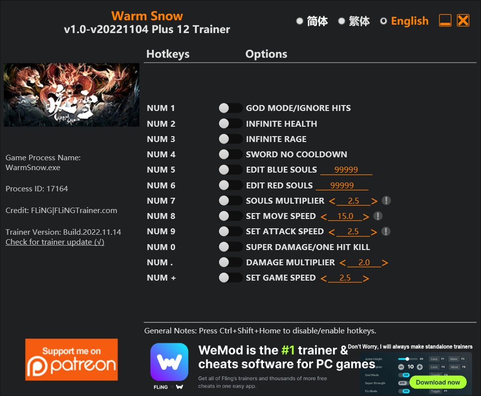 скачать Warm Snow: +12 трейнер v1.0-v20221104 {FLiNG}