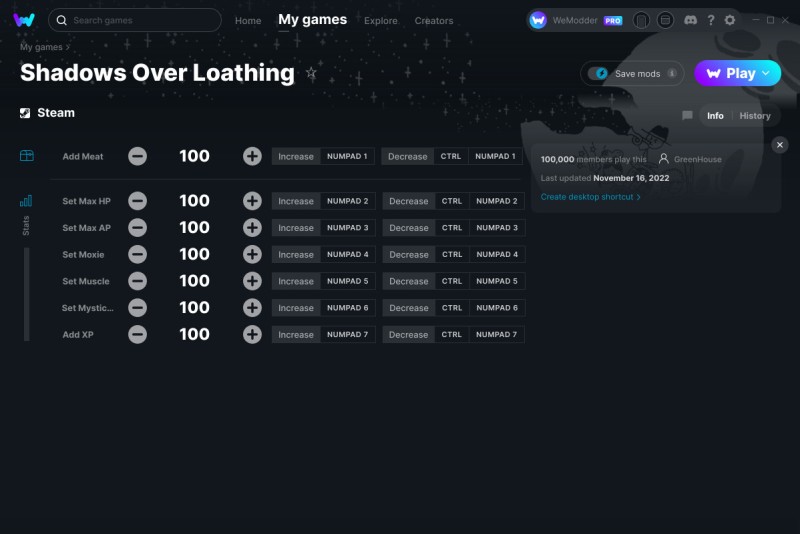 скачать Shadows Over Loathing: +9 трейнер v16.11.2022 {GreenHouse / WeMod}