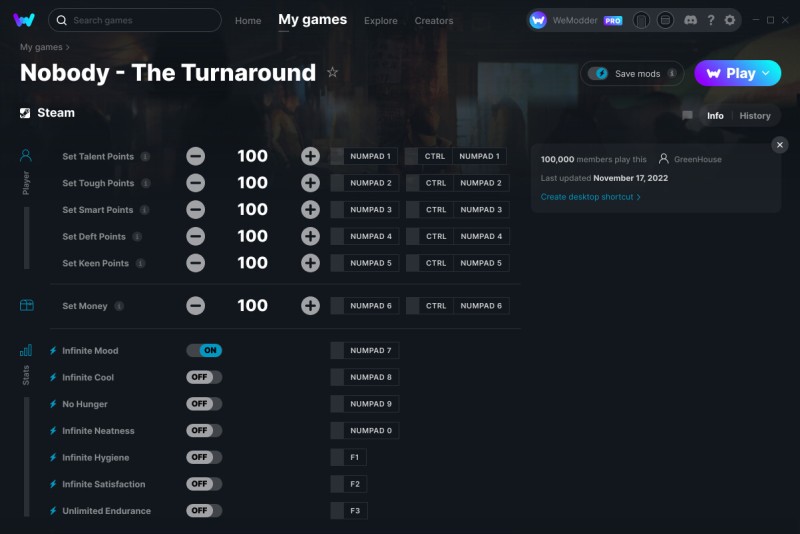 скачать Nobody - The Turnaround: +23 трейнер v18.11.2022 {GreenHouse / WeMod}