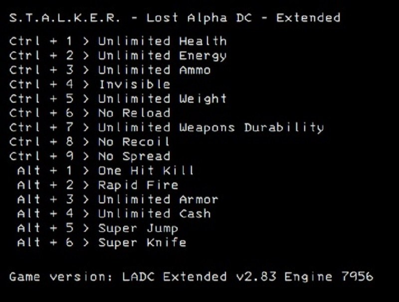 скачать S.T.A.L.K.E.R.: Lost Alpha - Extended: +15 трейнер v1.4008 Engine 7956 {LIRW / GHL}