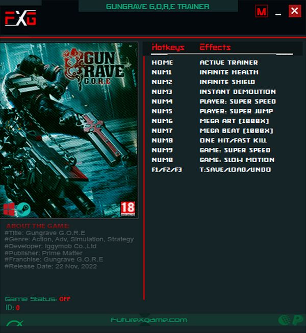 скачать Gungrave G.O.R.E: +11 трейнер v22.11.2022 {FutureX}