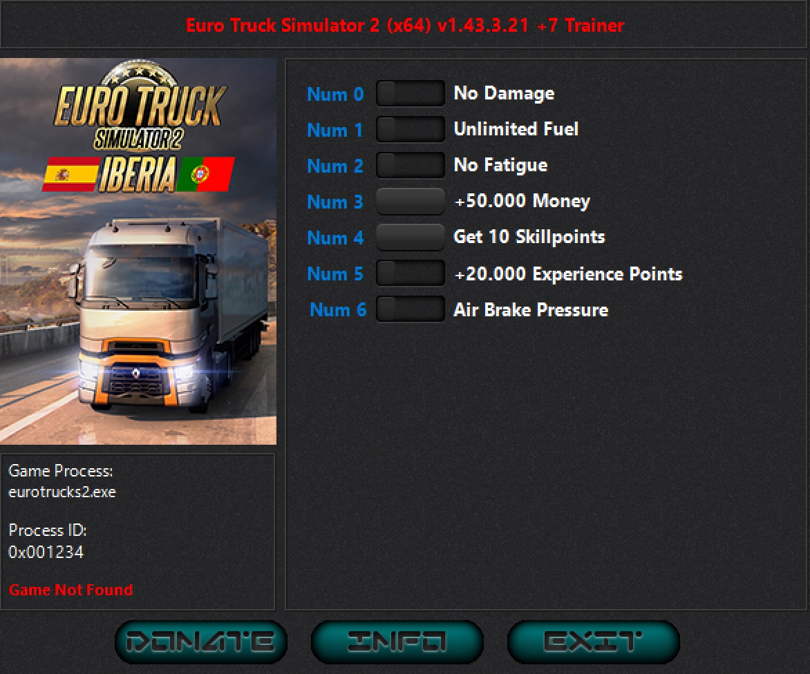 скачать Euro Truck Simulator 2: +7 трейнер v1.46.2.6 {iNvIcTUs oRCuS / HoG}