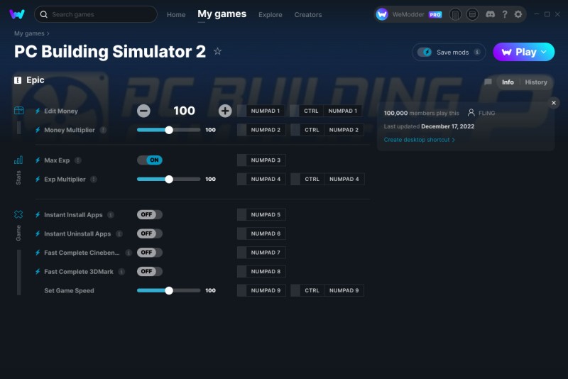 скачать PC Building Simulator 2: +9 трейнер v17.12.2022 {FLiNG / WeMod}