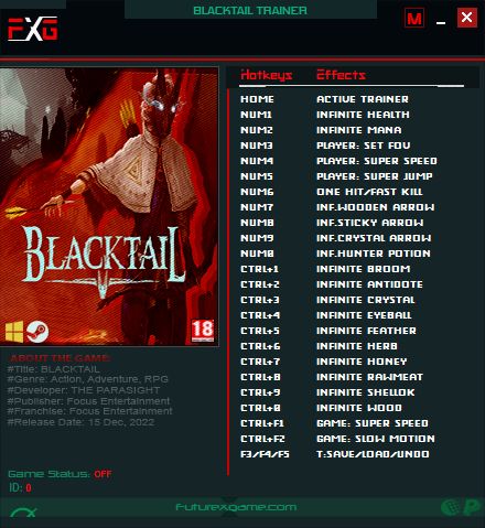 скачать Blacktail: +23 трейнер v15.12.2022 {FutureX}