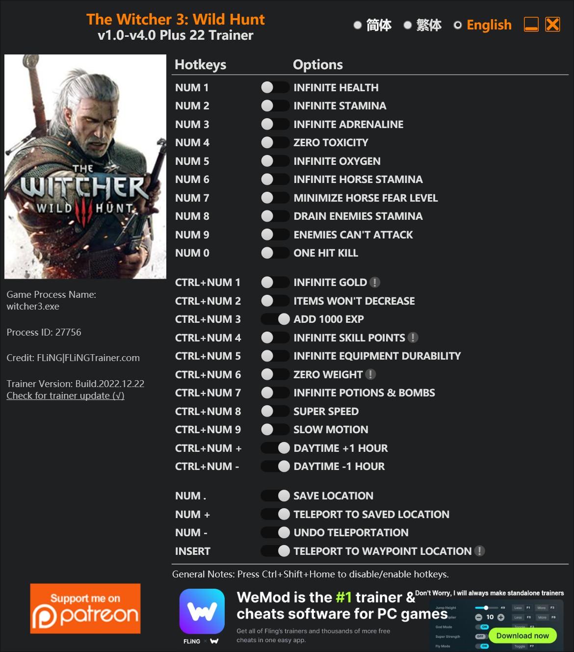 The witcher 3 trainer download фото 1