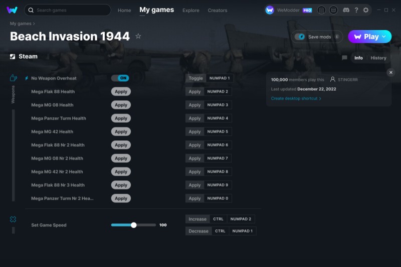 скачать Beach Invasion 1944: +11 трейнер v23.12.2022 {STiNGERR / WeMod}