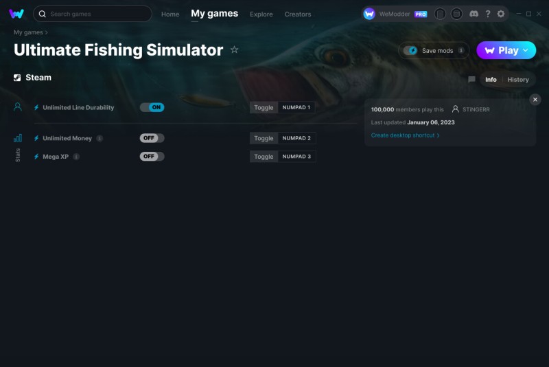 скачать Ultimate Fishing Simulator: +3 трейнер v06.01.2022 {STiNGERR / WeMod}