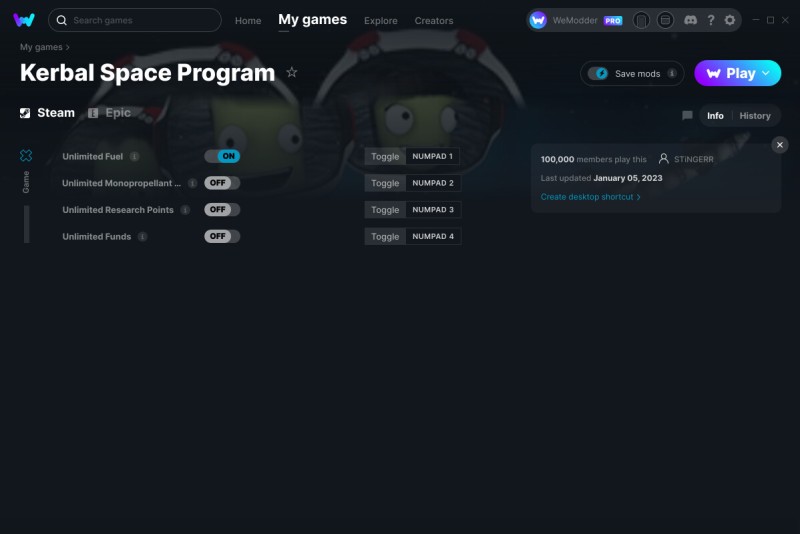 скачать Kerbal Space Program: +4 трейнер v05.01.2023 {STiNGERR / WeMod}
