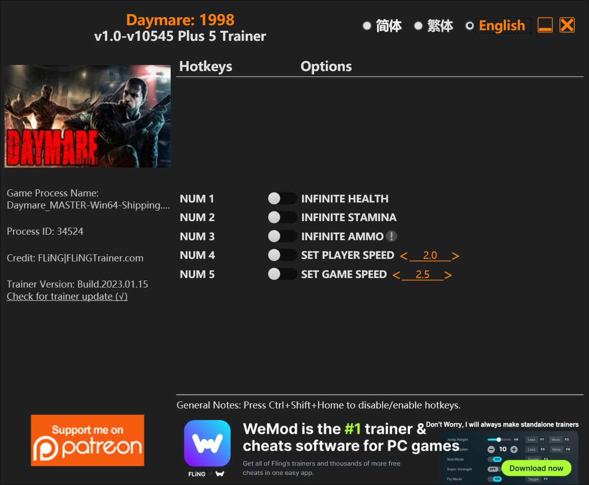 скачать Daymare: 1998 +5 трейнер v1.0-v10545 {FLiNG}