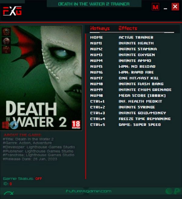 скачать Death in the Water 2: +15 трейнер v1.0 {FutureX}