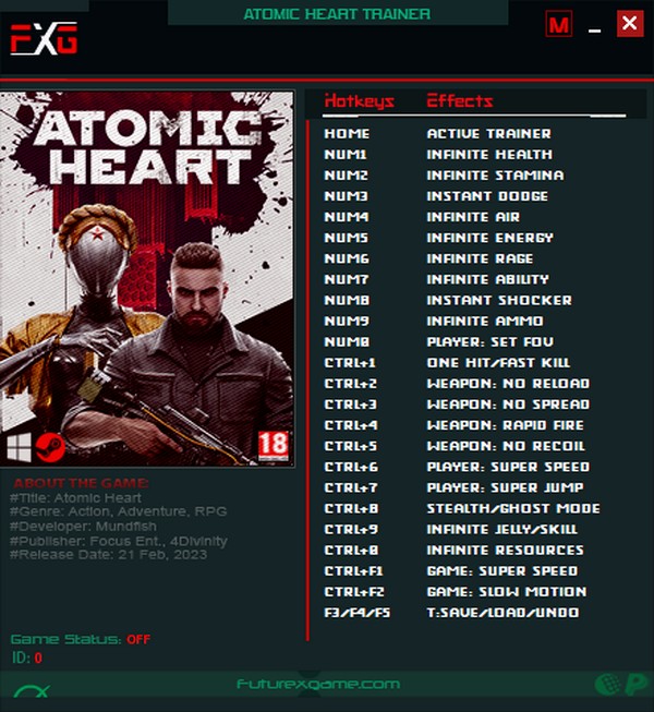 скачать Atomic Heart: +23 трейнер v20.02.2023 {FutureX}