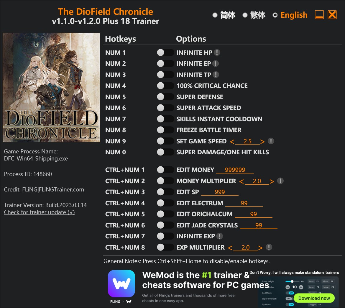 скачать The DioField Chronicle: +18 трейнер v1.1.0-v1.2.0 {FLiNG}