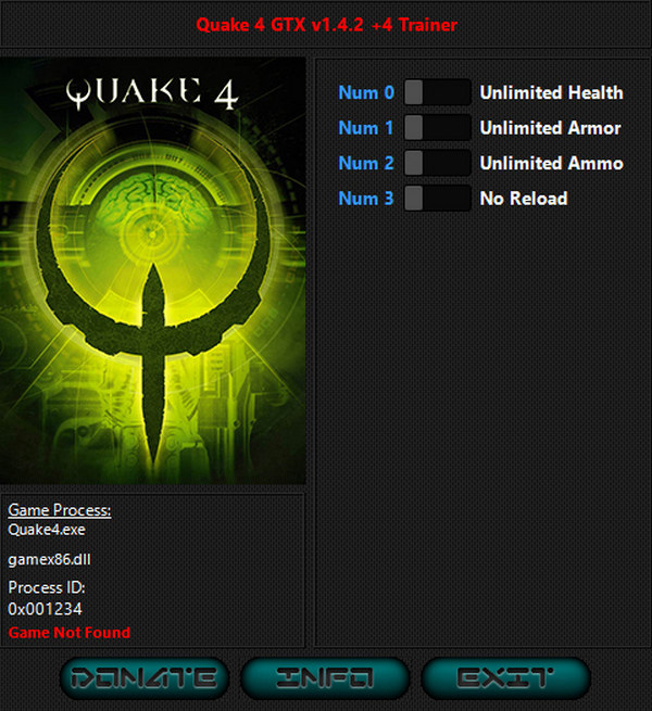 скачать Quake 4 GTX: +4 трейнер v1.4.2 {iNvIcTUs oRCuS / HoG}