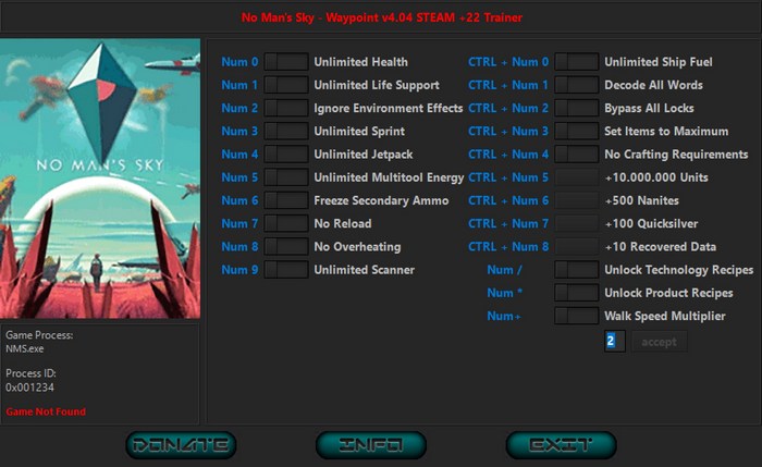 скачать No Man's Sky: +22 трейнер v4.15 {iNvIcTUs oRCuS / HoG}